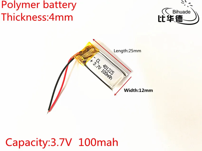 1 шт 3 7 V 100mAH 401225 PLIB Полимерный литий-ионный/литий-ионный аккумулятор для GPS mp3 mp4 mp5