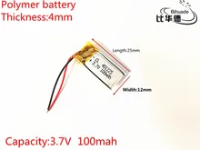 1pcs 3 7V 100mAH 401225 PLIB polymer lithium ion Li ion battery for GPS mp3 mp4
