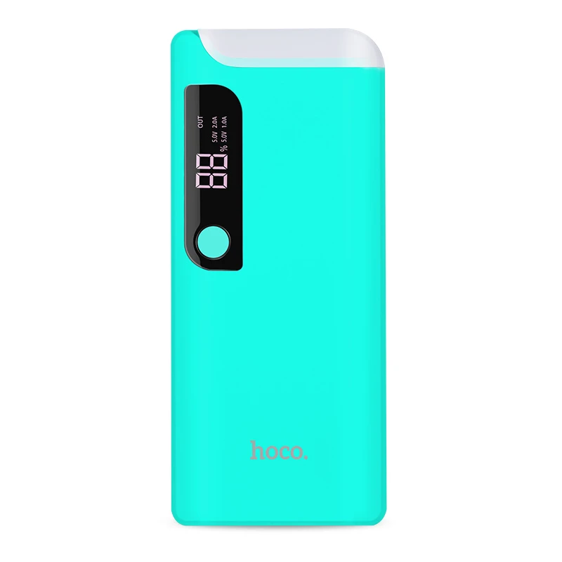 HOCO 15000 мАч 18650 USB внешний аккумулятор с светодиодный настольной лампой и источником питания портативный внешний аккумулятор Универсальное зарядное устройство для мобильного телефона - Цвет: Синий