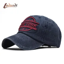 Промытый с песком хлопок Бейсболка шляпа для женщин мужчин винтаж папа шляпа Нью-Йорк Вышивка письмо спортивные кепки для улицы