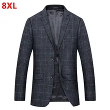Осенний мужской пиджак мужской повседневный мужской пиджак размера плюс 7XL 8XL