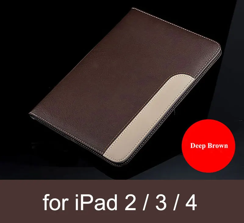 Для Apple iPad 2/3/4 чехол из искусственной кожи Бизнес Folio чехол для планшета Smart Cover Флип Стенд Защитный чехол для iPad Mini 1 2 3 Coque - Цвет: 234 dark brown