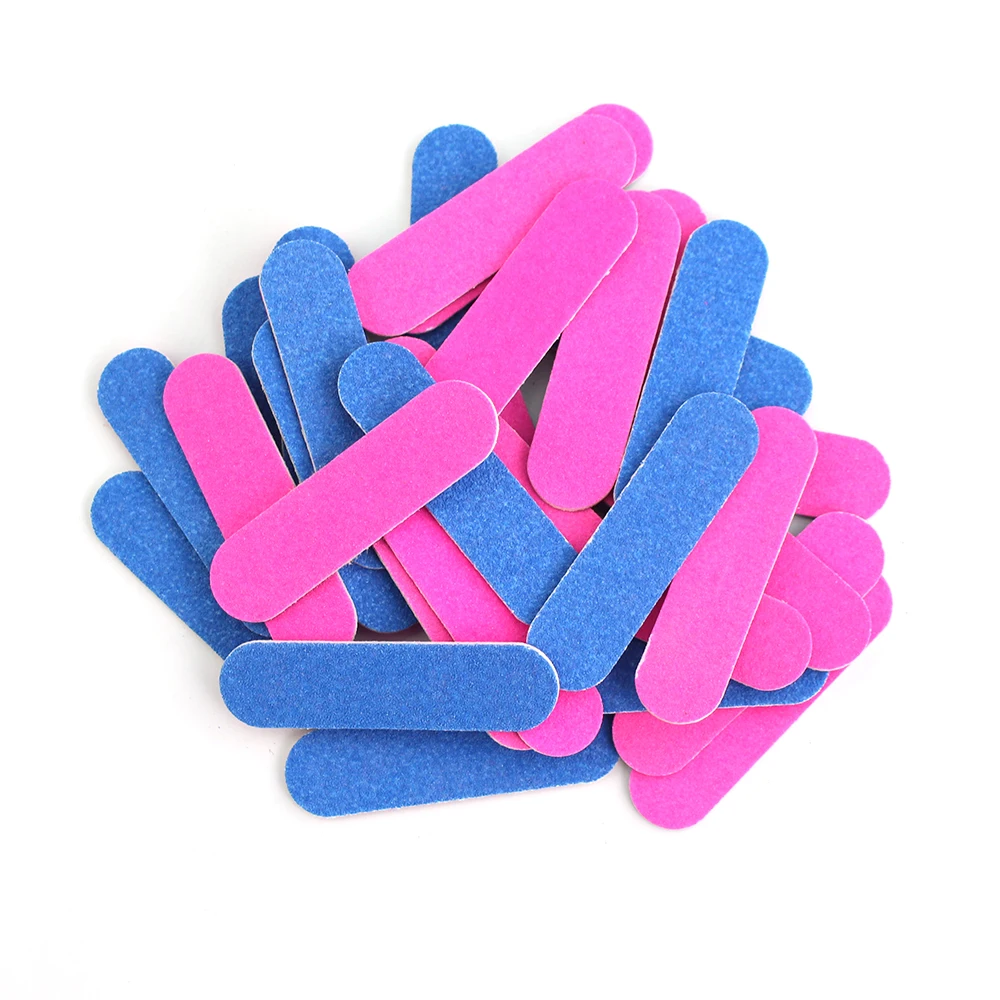 

50pcs Double-sided Nail Files Disposable Nail File Set Manicure Tools Pedicure Rasp 180 240 grit Mini Nail Art Travel Pink Blue