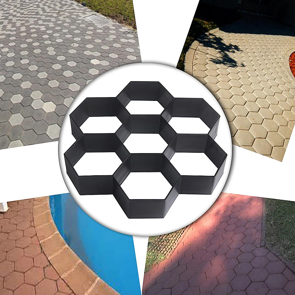

DIY Path Maker Mold Hexagon Road Driveway Paving Brick Patio Concrete Slabs Path Home Garden Walk Maker Mould Concrete Molds
