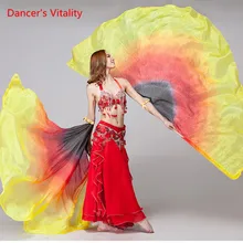 Новинка, Props1 пара, полумесяц, вуаль для танца, шелк, Крылья Радуги, танец живота, шелк, крылья для танца живота