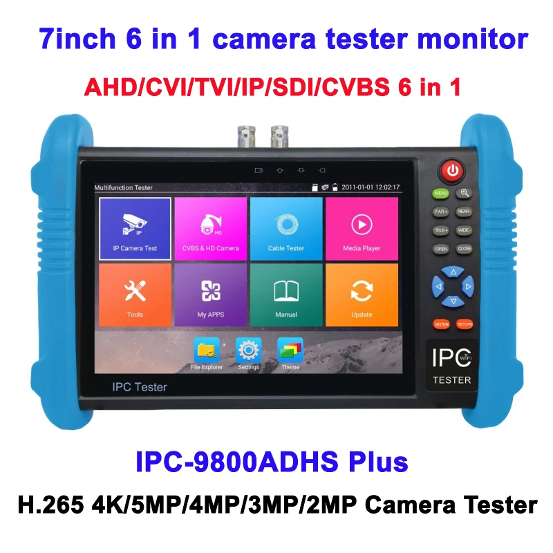 7 дюймов 6 в 1 AHD CVI TVI SDI IP CVBS CCTV Тесты er H.265 4 К POE WI-FI Камера тесты Pro 1280*800 сенсорный экран CCTV Тесты er Мониторы