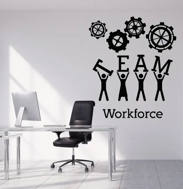 office wall art cool teamwork office interior room decor wall art decoration team business work stickers removable wallpaper office wall art cool teamwork office interior room decor wall art decoration team business work stickers removable wallpaper