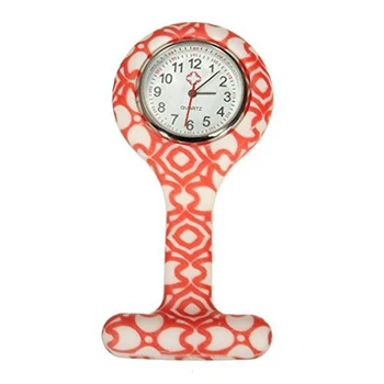 

YCYS!Silicone Brooch Pocket Watch for Nurses and paramedics-Orange