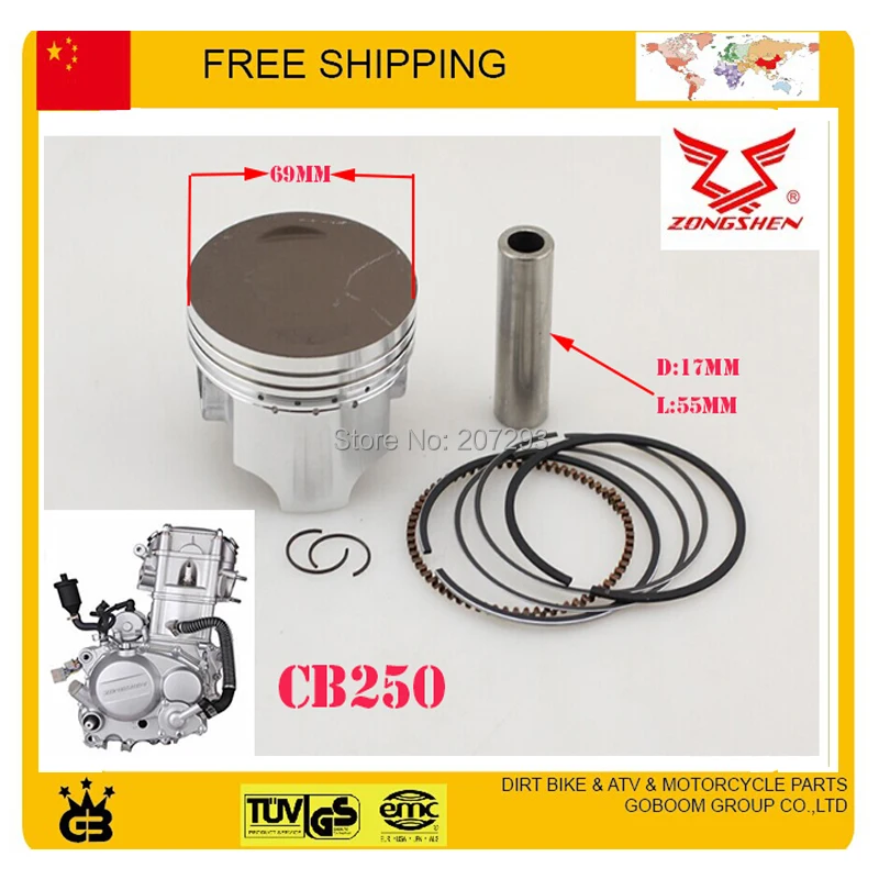 

zongshen 250cc water cooled engine Piston kit 69mm Piston ring Set 250cc engine piston pisiton ring set