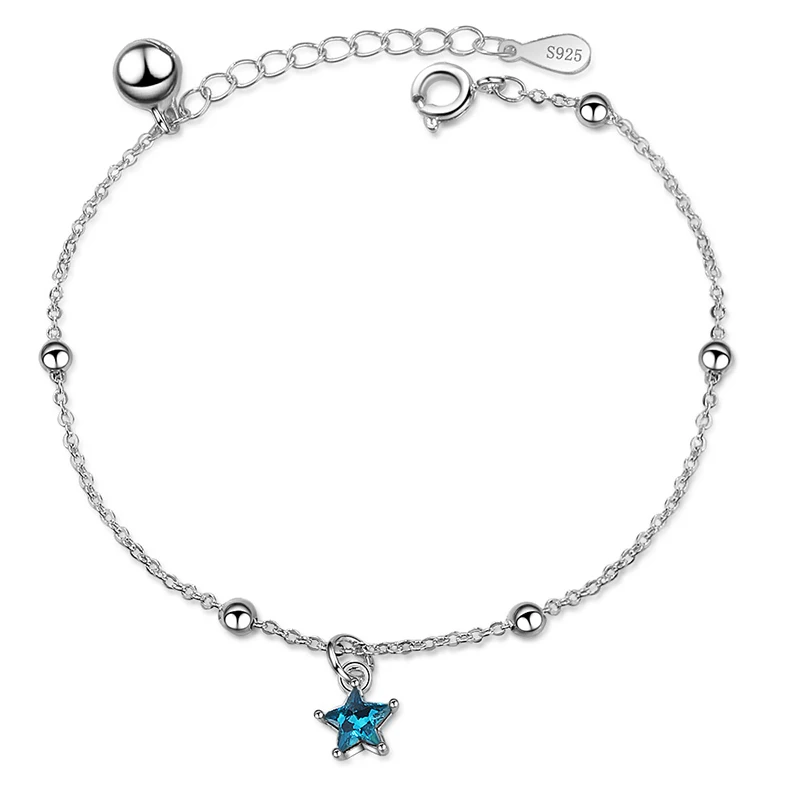 

XIYANIKE 925 Sterling Sliver pentagram Star Shape Bracelets concise Adjustable For Women Lady Birthday Gift Fashion Statement