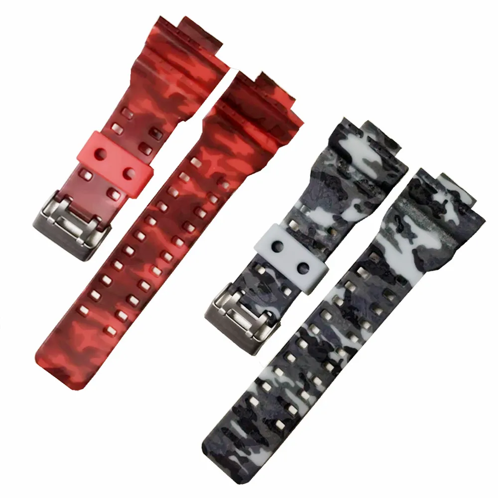 

High Quality Camouflage 16mm Rubber Watch Strap For DW-5600E DW-5700 G-5600 G-5700 Waterproof Silicone Belt Band +Tool