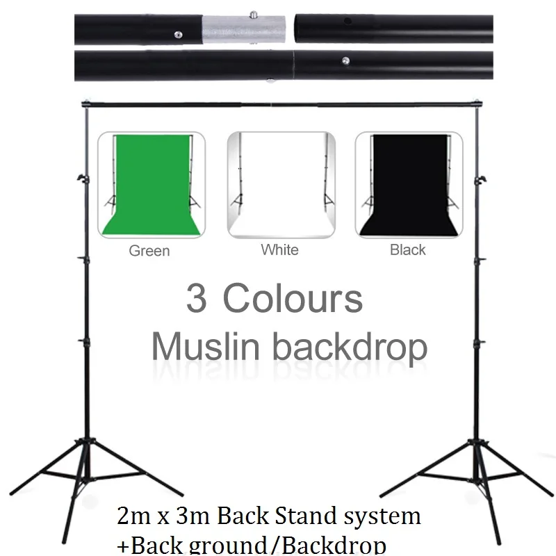 

Lightdow 3M X 2M Background Holder Adjustable Muslin Background Backdrop Support System Stand Kit +Cutton Background Backdrop