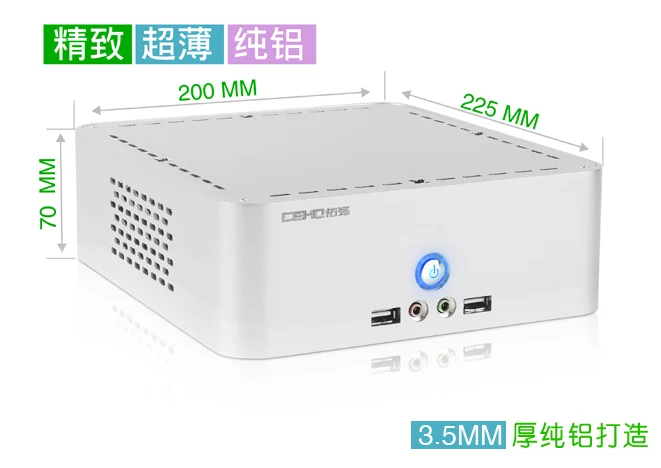 

HTPC mini pc Desktop computer case mini-itx aluminum htpc horizontal diy computer with power supply
