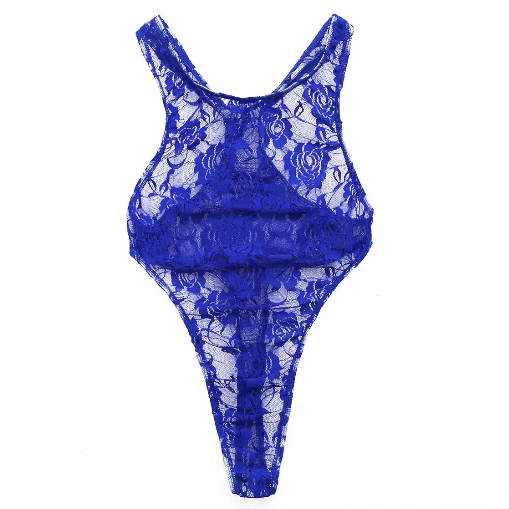 Cosplay&ware Mens One Piece Lingerie Floral Lace Mankini Bodysuit Catsuit Sissy Pouch Body Suit Jumpsuit Nightwear Sleepwear -Zentai shop online