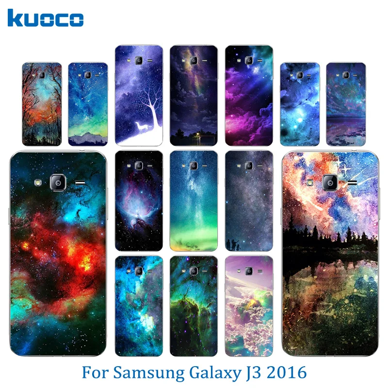 

Phone Case Silicone For Samsung Galaxy J3 2016 J310 TPU Back Cover 5.0 inch for J3(2016) Starry Sky Pattern Full Protector Shell