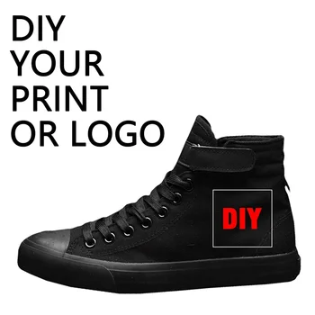 

Hot Custom Print DIY Your Favorite Photo or Logo Gift Surprise High Top Comfort Comfortable Soft Shoes Men Canvas Sneakers