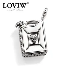 Топливо Jerrycan Шарм с застежкой стерлингового серебра 925 Мужская мода ювелирные изделия Европейский Томас Стиль Прохладный классический кулон, ожерелье