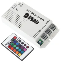 Light Controller Light Strip Controller RGB LED spotlight Controller 12-24V 3 Way-output Wireless Music LED IR Remote Controller