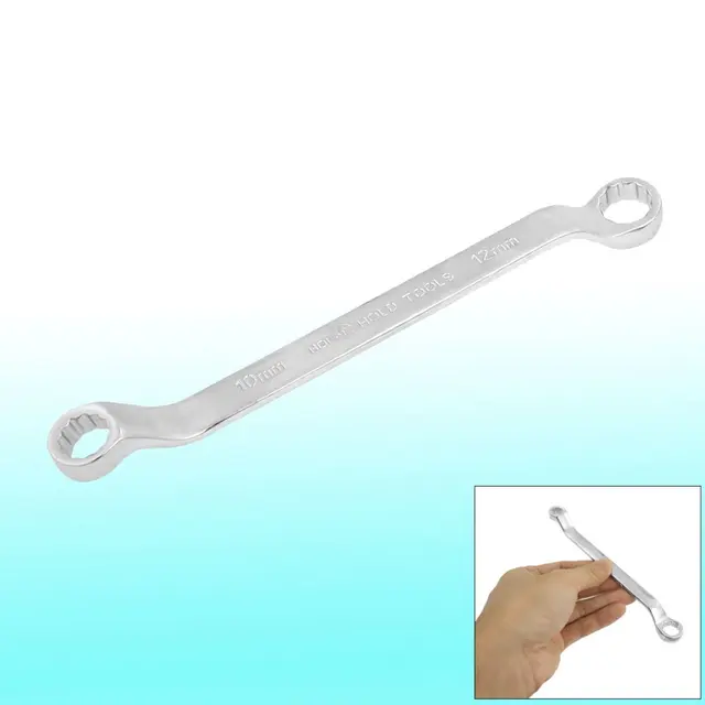 UXCELL Hot Sale Mertic Chrome-vanadium Steel Double Box Ended Ring Wrench 10mm x 12mm
