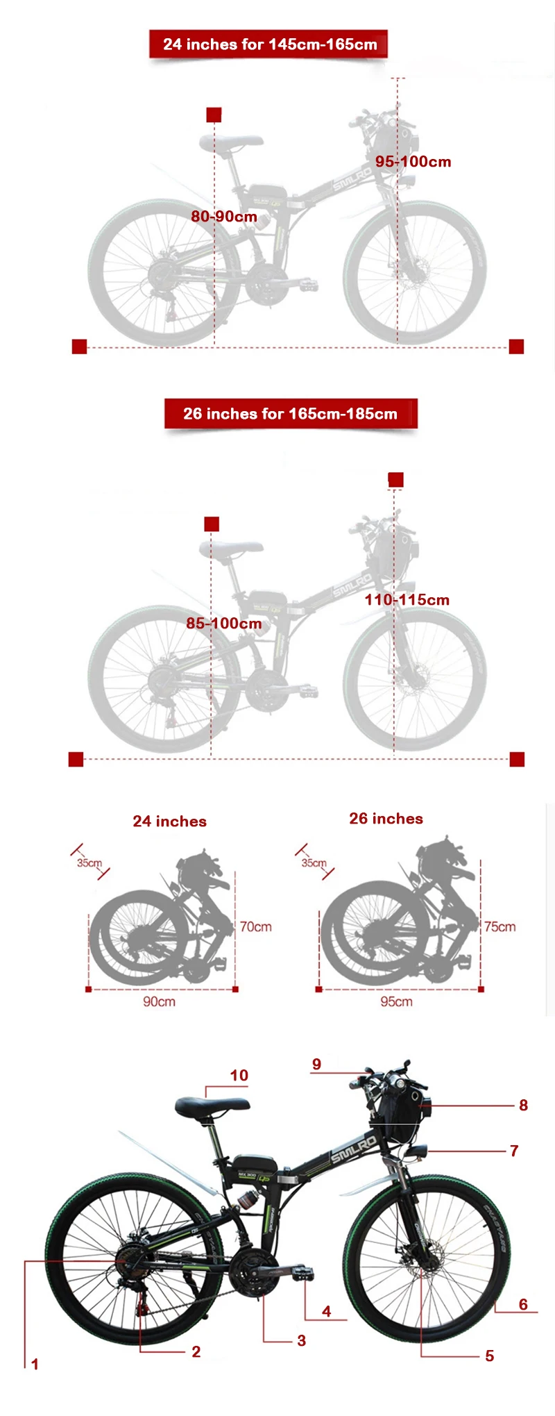 Clearance FoFolding electric vehicle 48V 350W lithium battery Aluminum Alloy shock mountain electric bicycle 0