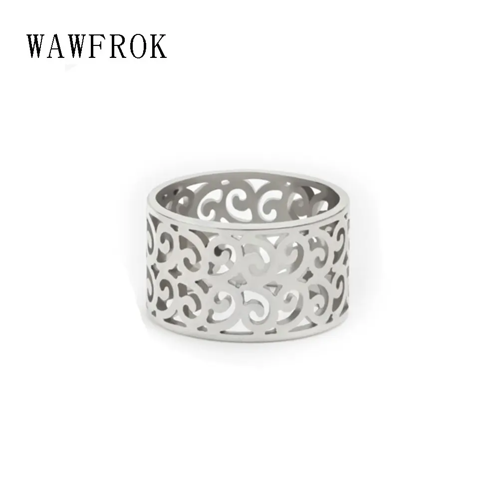 Wawfrok Edelstahl Ringe Fur Frauen Silber Farbe Filigrane Ring