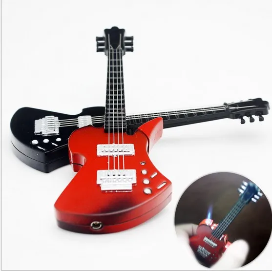

2018 new Creative music guitar windproof inflatable gas lighterinstrument lighter Gas lighters personality