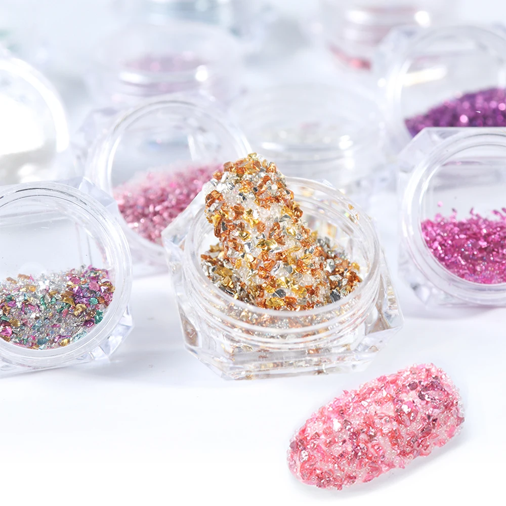 

1 Bottle DIY Nail Mini Beads Irregular Glass Charm Rhinestones Mixed Caviar Beads Crystal Diamonds Micro Zircon Manicure TR771-2