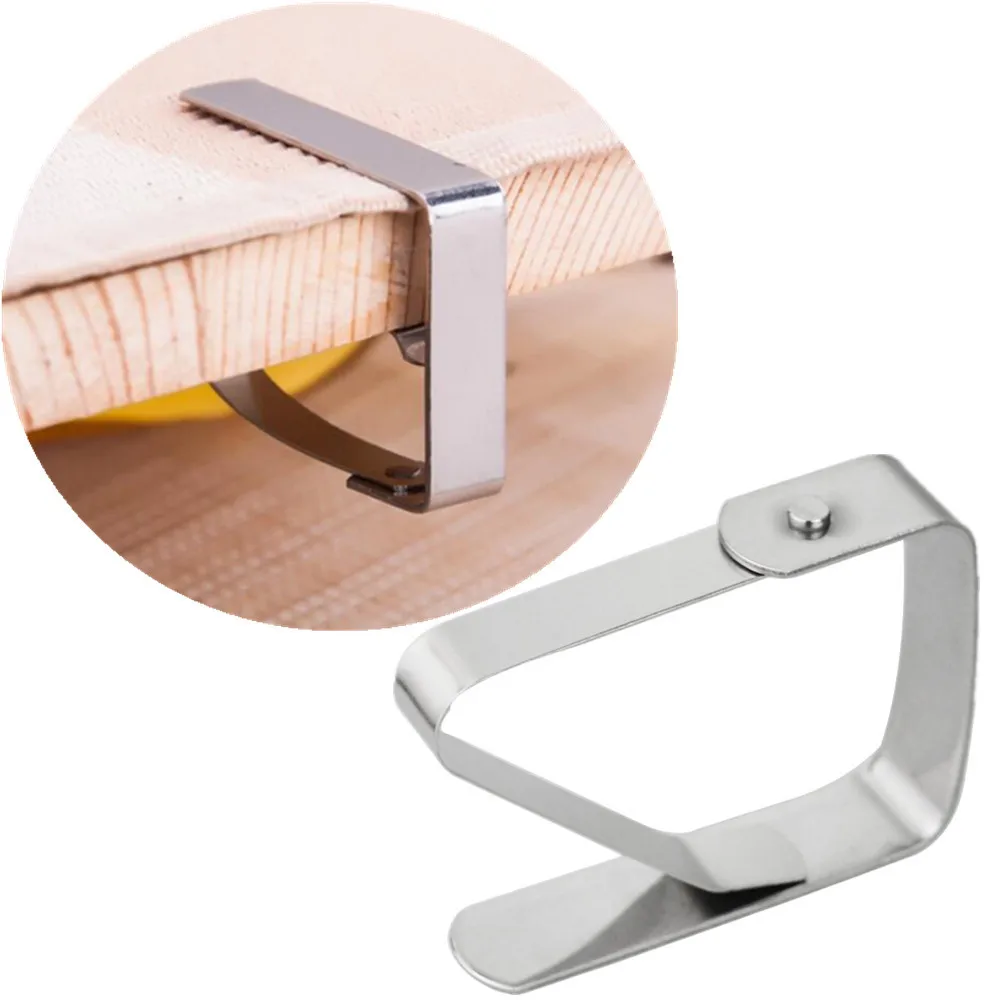 Stainless Steel Tablecloth Tables Cover Clips Holder Clamps Party Tool