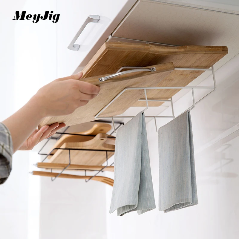 

Punch-free Wall Hanging Chopping Board Organizer Storage Rack Cabinet Chopping Board Holder Kitchen Hanging Board Shelf Rack