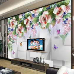 Beibehang пользовательские большой фоне стены 3D стерео цветок fresco ТВ фоне papel де parede para кварто
