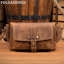 Винтаж Crazy Horse кожа Талия пакеты из натуральной кожи Для Мужчин's Поясные сумки бум обновления Пояс Фанни сумка для парня телефон деньги наличных pack