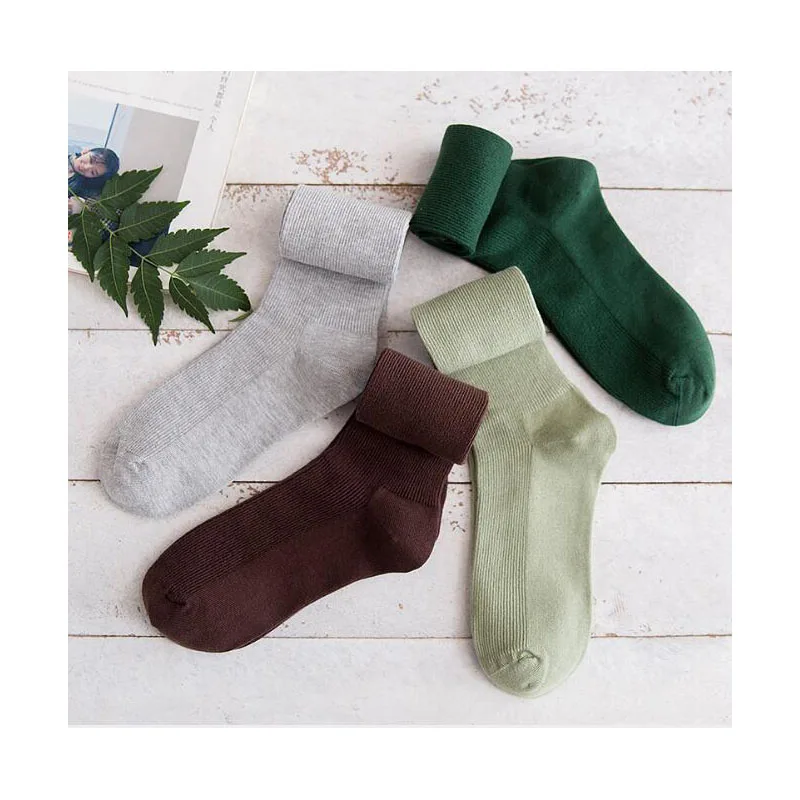 Women Socks Funny Plain Candy Color Cotton Long Cute Girls Ladies Solid Sock Pile Loose Curling | Женская одежда