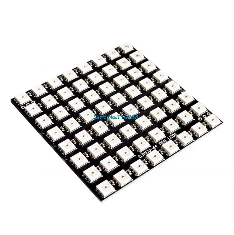 WS2812 светодиодный 5050 RGB 8x8 64 СВЕТОДИОДНЫЙ матричный для