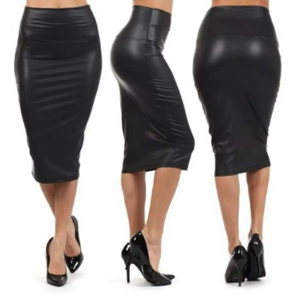bodycon midi skirt black
