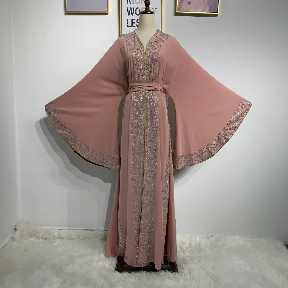 Женское мусульманское платье с бриллиантами abaya длинное кимоно халаты abaya Дубай платье Ближний Восток Рамадан Арабский исламский наряд DQS2199