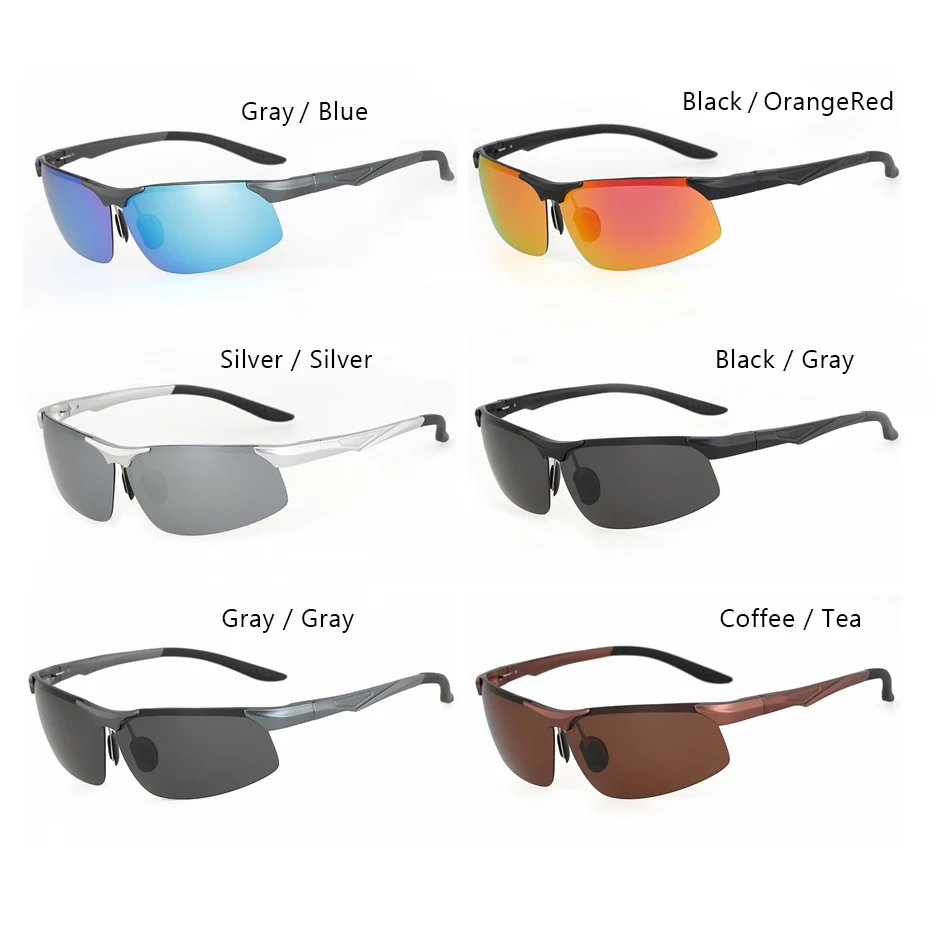 COSYSUN, Брендовые мужские солнцезащитные очки, мужские поляризованные солнцезащитные очки, без оправы, алюминиевый сплав, зеркальные линзы, солнцезащитные очки для вождения, Oculos de sol CS0511