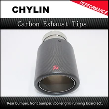 2017 NEW Akrapovic exhaust car carbon Exhaust Tip car-styling ID:63mm OD:101mm exhaust pipe muffler tip carbon fiber exhaust tip
