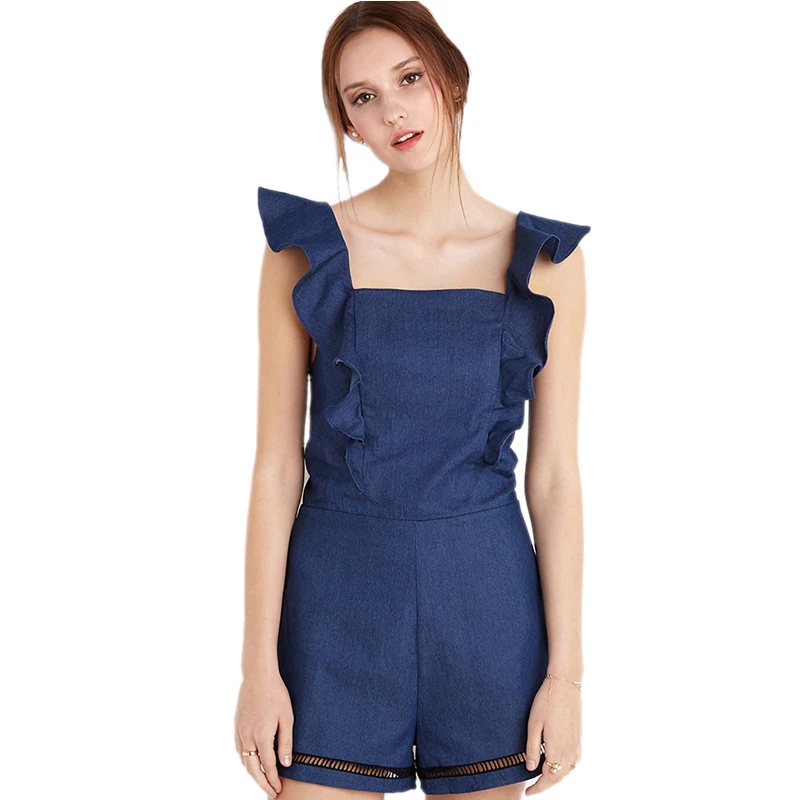 plus size denim rompers