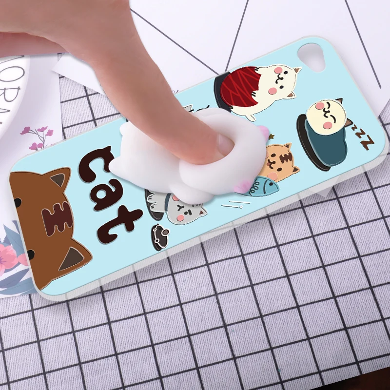 

ShuiCaoRen Silicone Case For Lenovo S90 phone shell Relax Cat 3D Squishy Pinch Cover Fundas For Lenovo S90-T