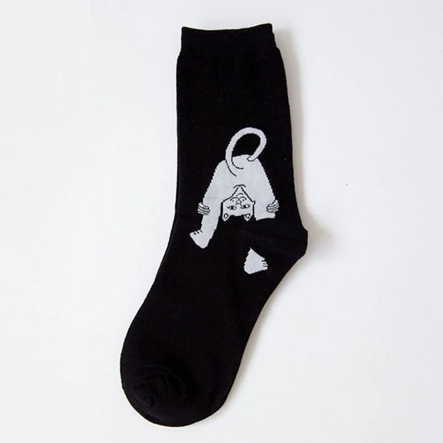 Epous забавные носки с инопланетянами, креативный Забавный мультяшный Кот, дышащие носки, 1 пара, осенне-зимние женские хлопковые носки - Цвет: 4