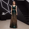 Ladybeauty 2022 New arrival Gradient Sequined Evening Dress V-Neck sleeveless Simple Evening Gowns Long Party perspective Dresse ► Photo 2/5