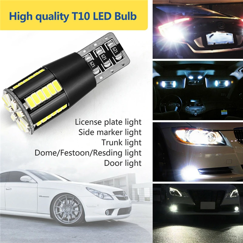 СВЕТОДИОДНЫЙ Автомобильный светильник T10 501 194 W5W SMD 39 2 шт. HID белый canbus без ошибок с