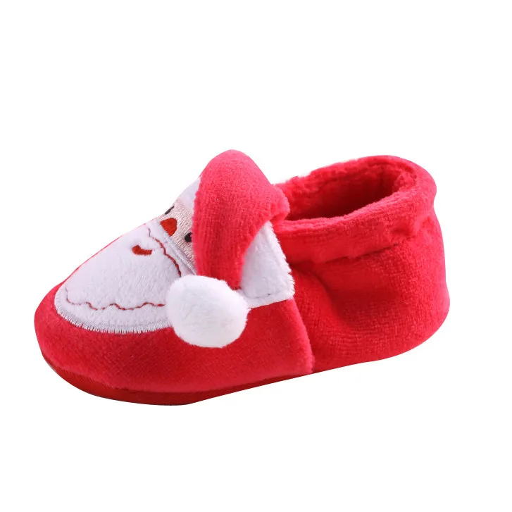 Детская обувь для малышей младенцев новорожденных Санта Клаус мягкая подошва для маленьких девочек и мальчиков обувь для новорожденных Рождественская обувь baby schoenen горячая распродажа#06 - Цвет: Красный
