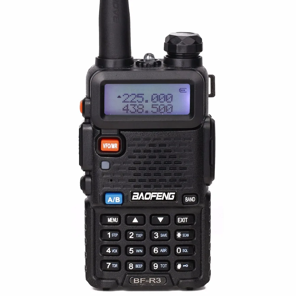 BaoFeng BF-R3 трехдиапазонное иди и болтай Walkie Talkie “иди и 136-174 МГц 220-260 МГц/400-520 МГц+ 2 antennatwo способ домашнее портативное Любительское радио в UV-5R - Цвет: only radio