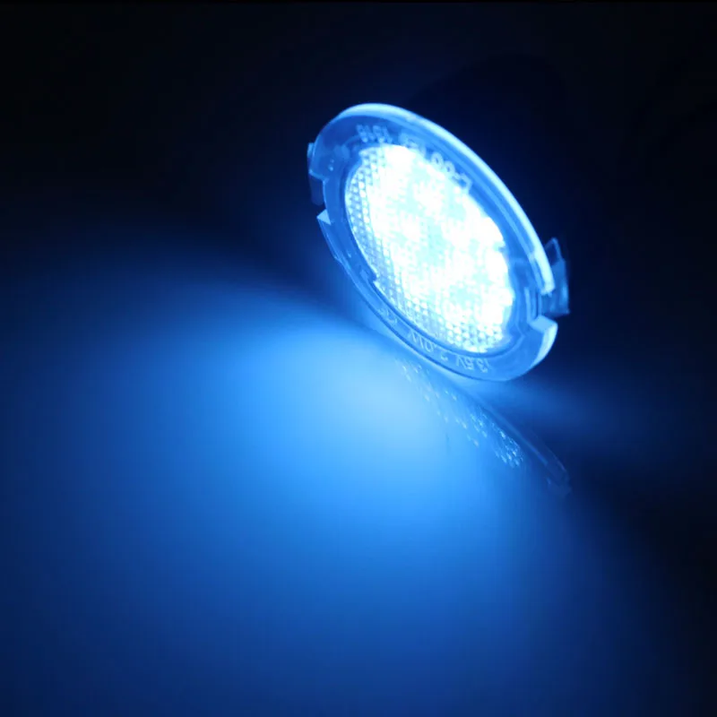 IJDM ксенон белый полный светодиодный боковое зеркало подсветка двери для Ford F150 край Flex Телец светодиодный Лужа света в сборе голубой лед для 12 V
