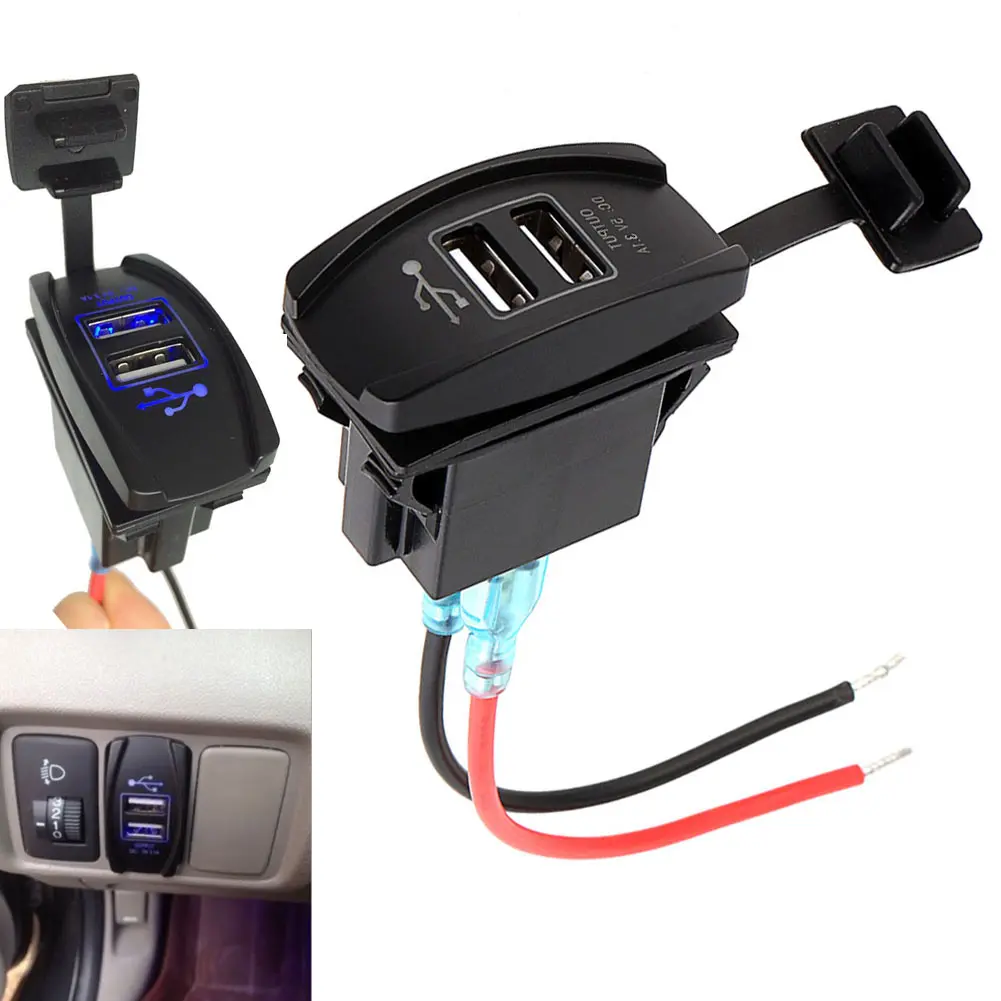 Автомобильное зарядное устройство с двумя USB портами Carling ARB клавишный