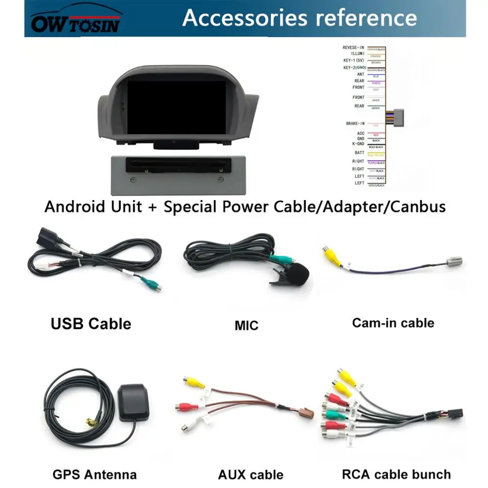 Sale 7" IPS 1920*1080 Octa 8 Core 4G RAM+64G ROM Android 9.0 Car DVD Player For Ford Fiesta 2011-2016 DSP Radio GPS Parrot BT Adas 4