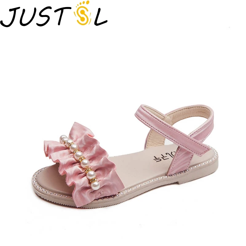 

JUSTSL 2019 Summer Girls Princess Sandals Kids Casual Beach Shoes Wild Princess Children Baby Non-slip Shoes Size 21-30