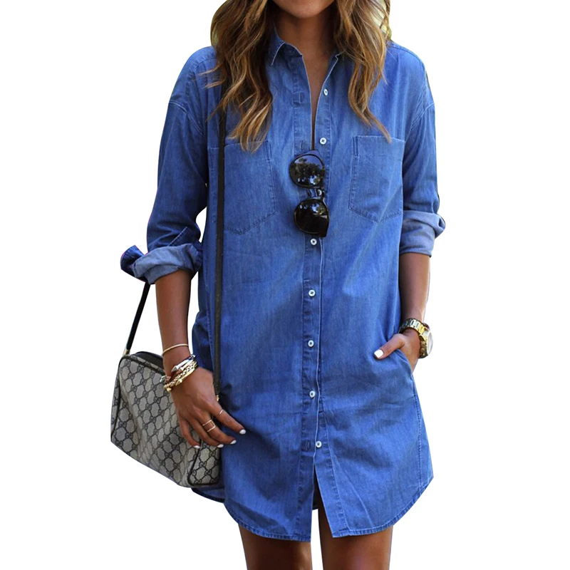 1Women Casual Denim Dresses