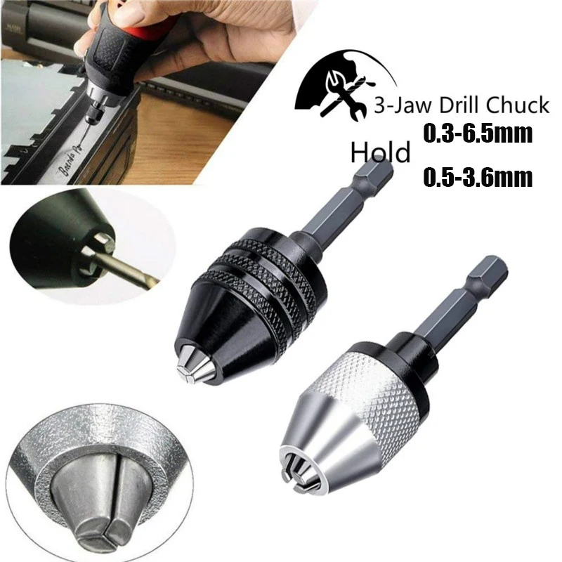 3 Jaw Drill Chuck Keyless Drill Chuck Screwdriver Impact Driver Adaptor